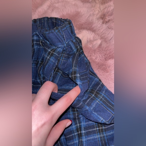 Blue plaid sweatpants. - Picture 2 of 3